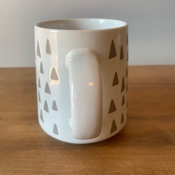 Thyme & Table Coffee Mug Stoneware Triangle Print Ceramic 20oz. White Gray - Picture 5 of 10